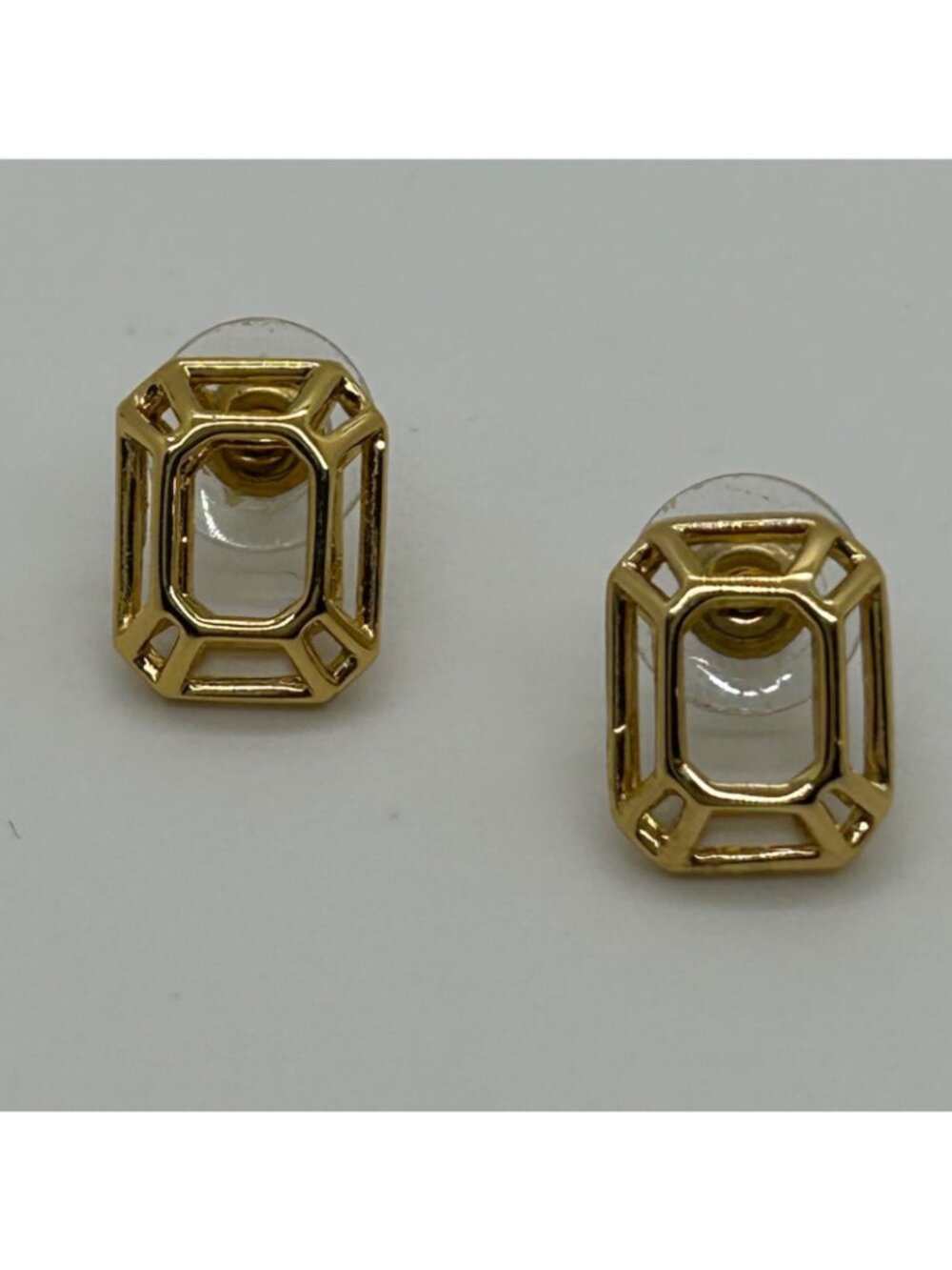 Kate Spade Freeze Frame Gold-Tone Geometric Stud Earrings Modern Minimalist Desi - Picture 7 of 11